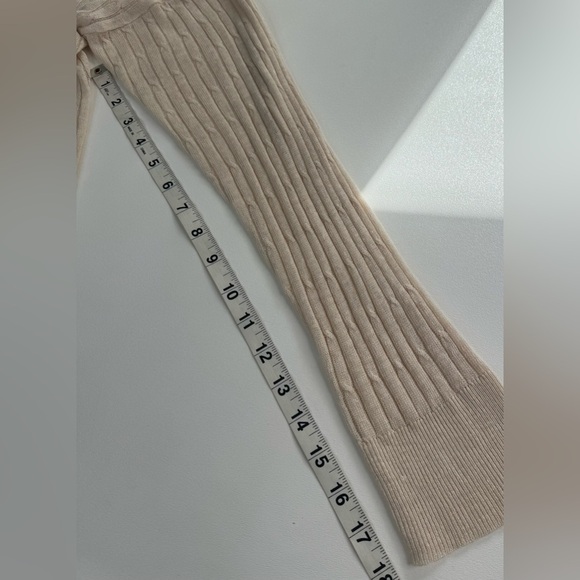 Olivia Sky Linen Blend V Neck Long Line Cable Knit Sweater Size 1X - Picture 7 of 10